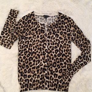 Soft Stretchy Animal Print Cardigan, M